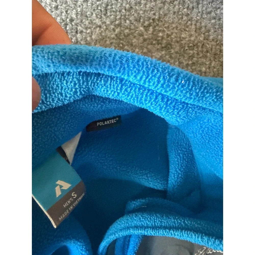 Eddie Bauer First Ascent Men's Blue Full Zip Fleece Jacket Stand-Up Collar Small